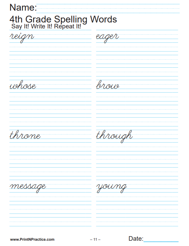 Fourth Grade Worksheets ⭐ Math Writing Grammar Phonics Spelling