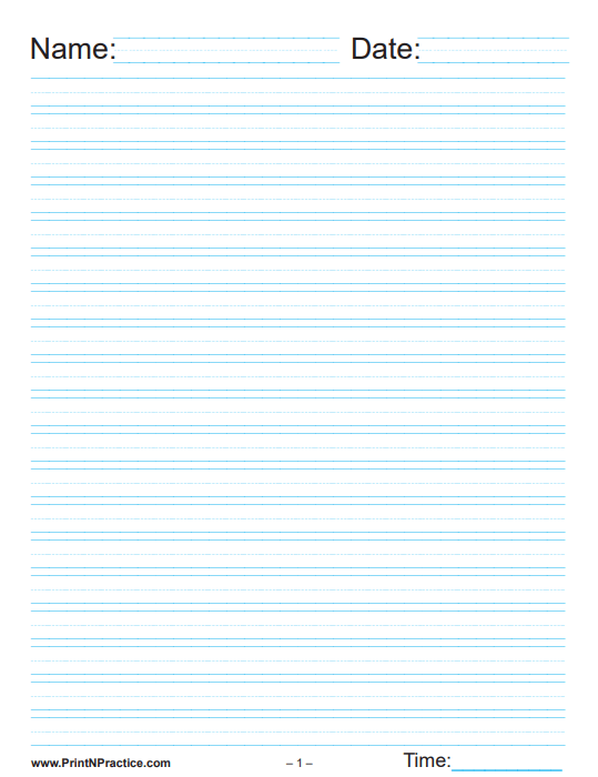 Free lined writing paper to print