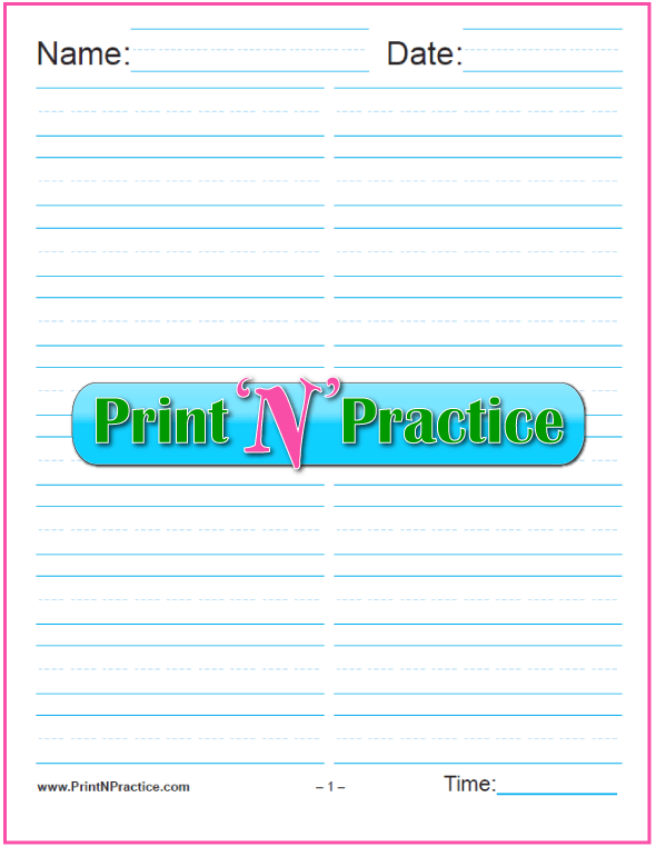 Free Printable Kindergarten Writing Paper  Kindergarten writing paper,  Writing practice worksheets, Handwriting worksheets for kids