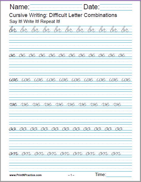 Handwriting Practice Sheets Victorian Modern Cursive N st nku Vybrat All Sheets Database