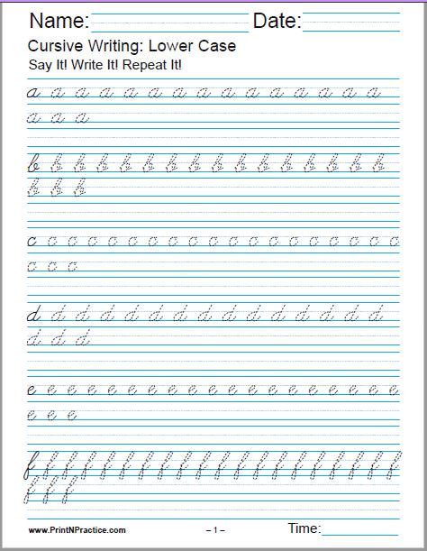 50+ Cursive Writing Worksheets ⭐ Alphabet Letters, Sentences, Advanced