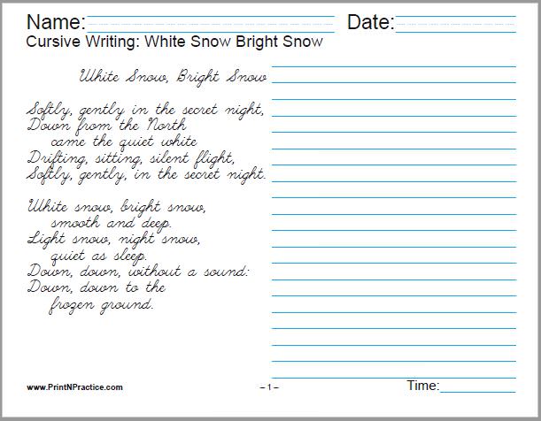 Writing cursive Sentences Worksheets Free And Printable K5 Learning 