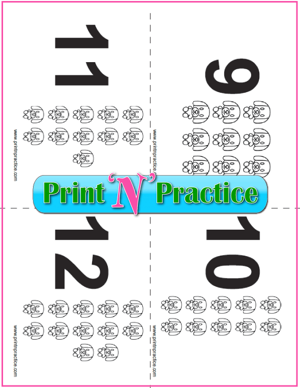 kindergarten math flash cards print