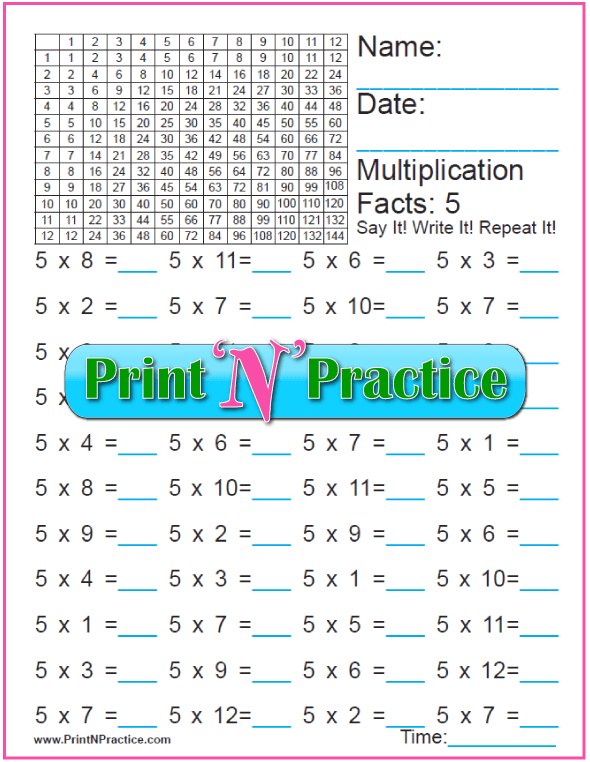 multiplication worksheet 1 10 times table