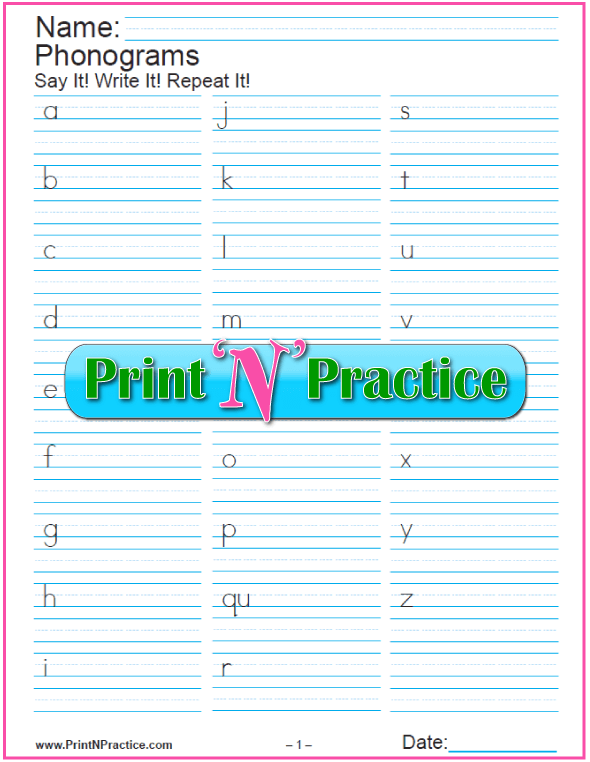 Printable Alphabet Practice Sheets