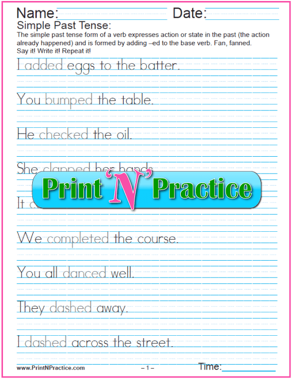 Simple Sentence Printable Handwriting Worksheets to teach manuscript writing. #HandwritingPracticeWorksheets