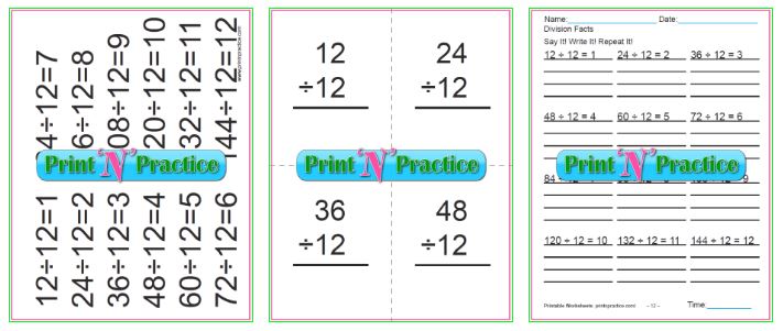 Multiplication and Division Speed Drill Worksheets – Mixed Facts